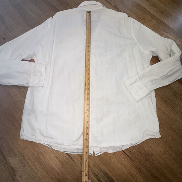 Vtg DKNY Jeans 90s Y2K Graphic Button Up Shirt XL White Lion Crest Lions Mens - Picture 7 of 11